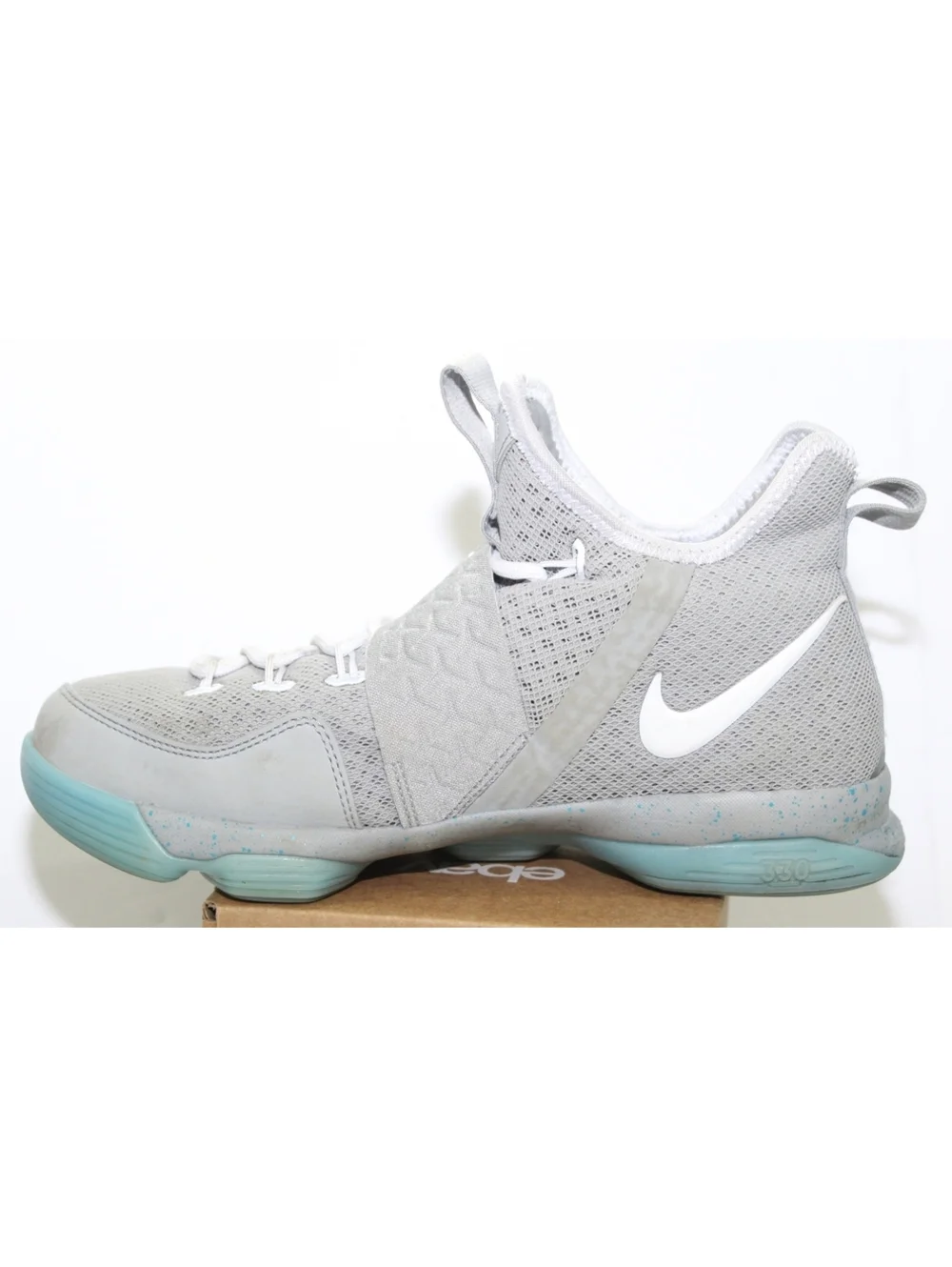 Nike Lebron 14 Mag Marty Mcfly Gray Blue Glow in the Dark Shoes Youth Boys 6.5 Y